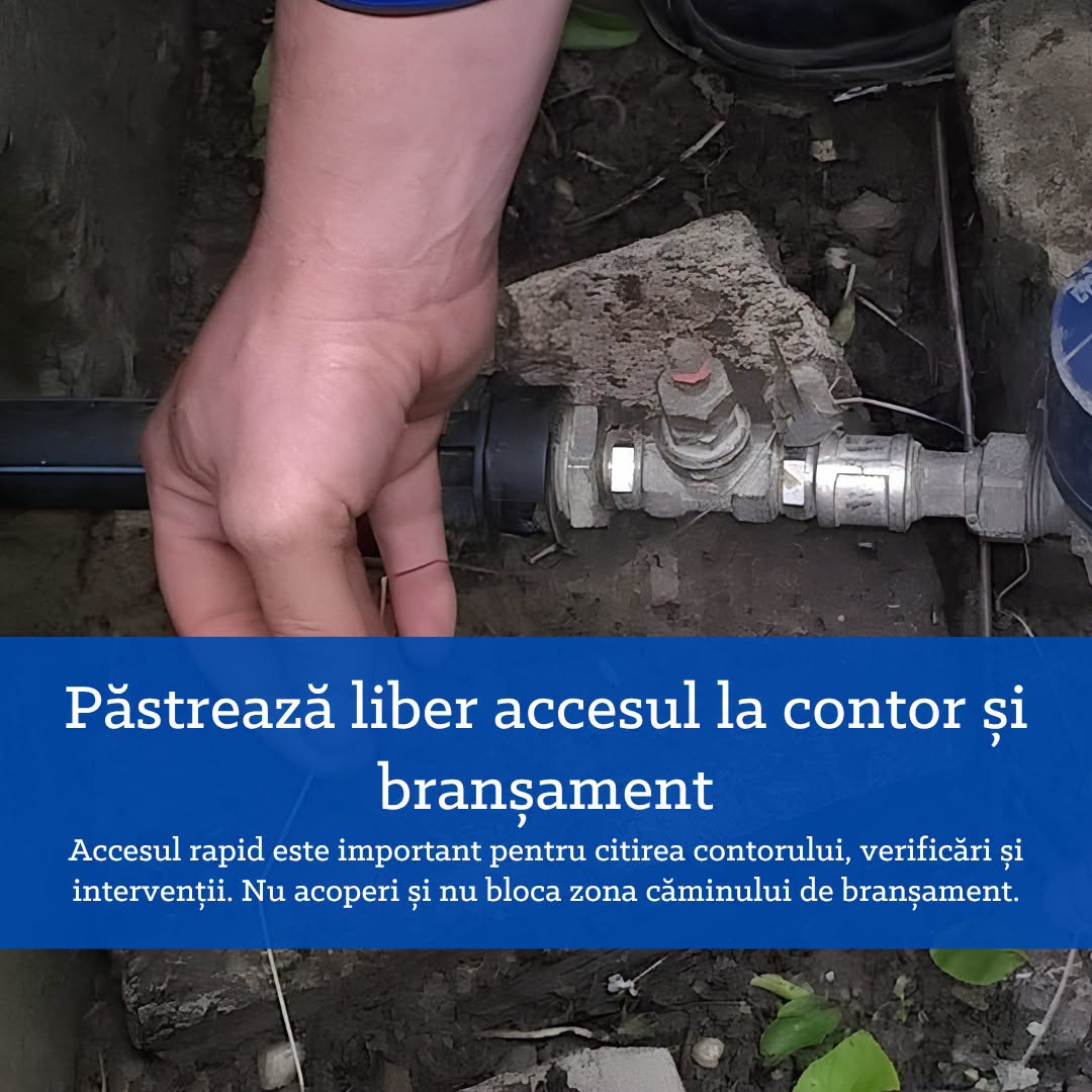 acces contor apă și cămin branșament